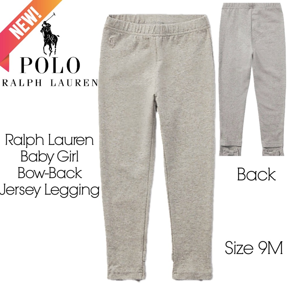 Ralph Lauren Baby Girl Bow-Back Jersey Legging